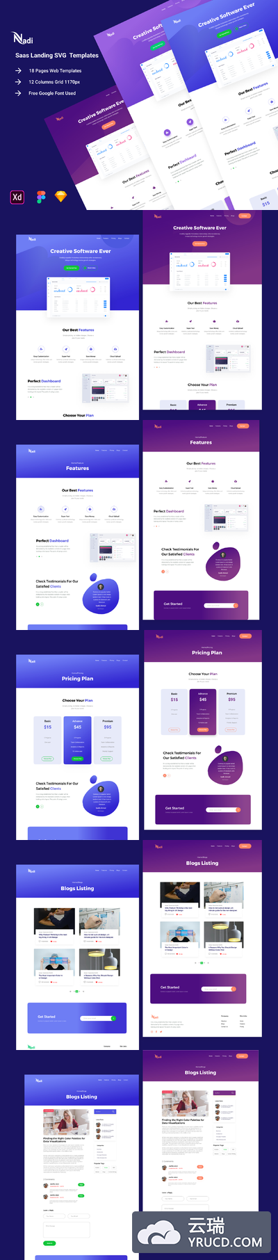基于SaaS 的企业或产品着陆页网站模板下载[FIG]