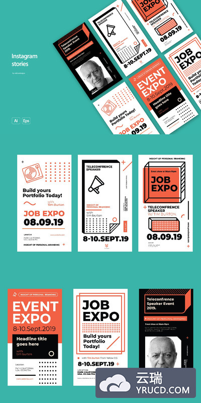 时尚高端艺术风格的Instagram社交媒体banner海报设计模板