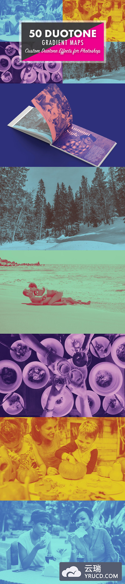 50张双色调渐变贴图ps照片效果[GRD]