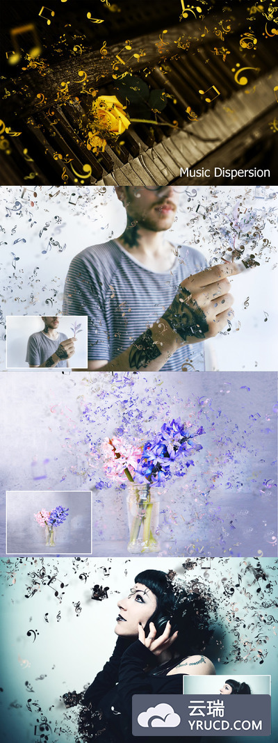 音符ps特效动作 Music Dispersion