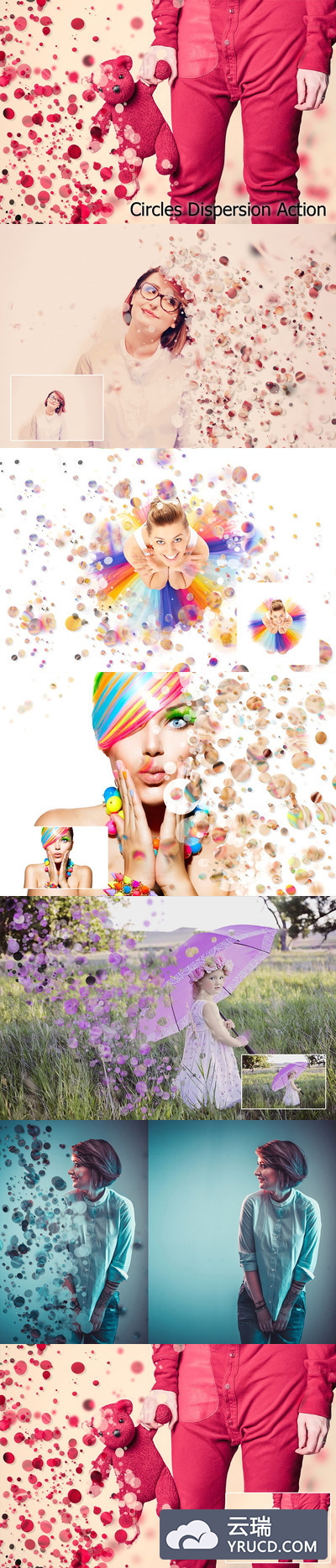 酷炫的圆分散动作 Circles Dispersion Action