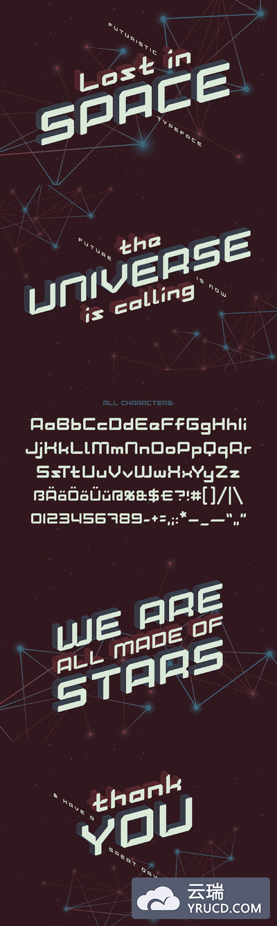 现代科技设计字体 Modern font "Lost in space" + bonus