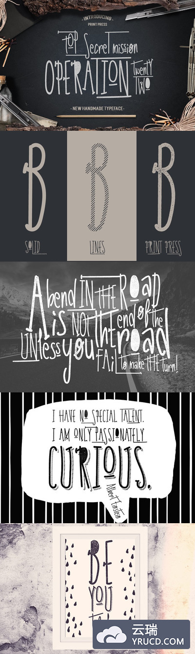 手写设计字体 Operation 22 Typeface Font