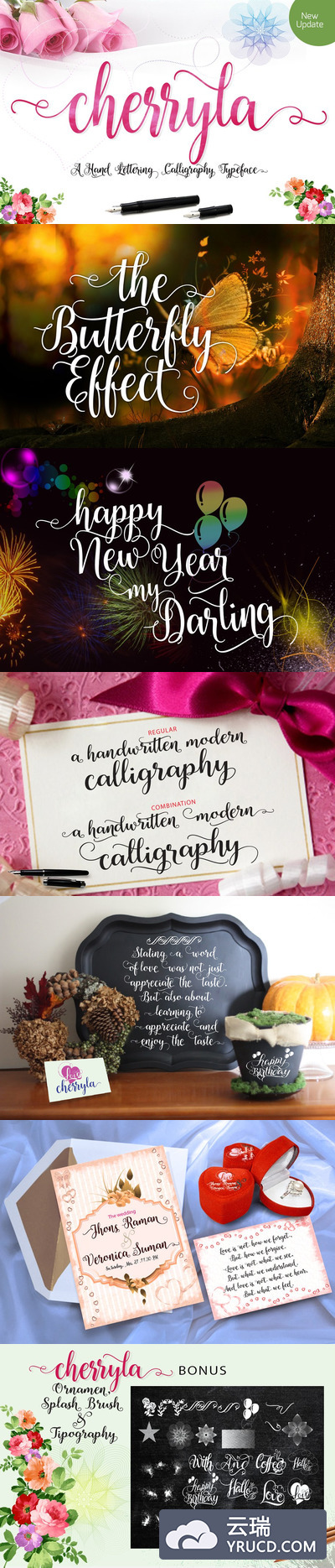 手写酷炫设计字体 Cherryla Script