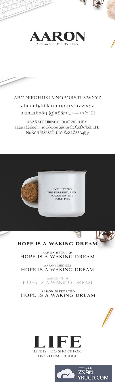 时尚设计字体 Aaron Serif 6 Font Family