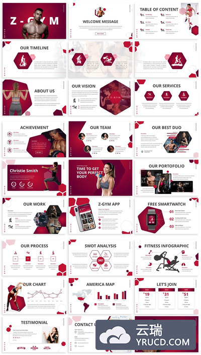 健身大数据PPT模板下载[PPTX]