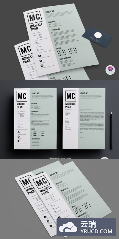 简单的简历设计模板 1 page resume template
