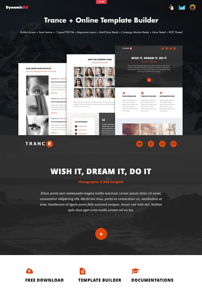 EDM营销模板 Trance + Online Template Builder