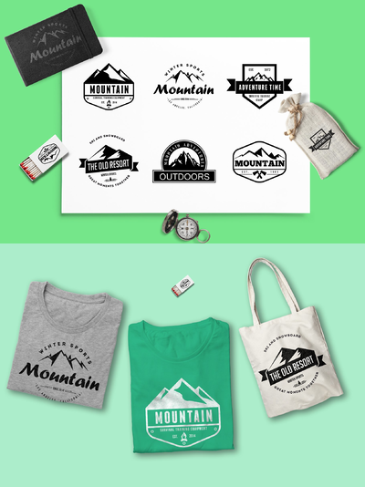 经典大山logo素材 Mountain Vintage Badges