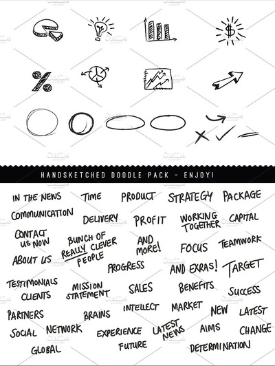 商业涂鸦矢量工具包 Business Scribbles Vector Kit