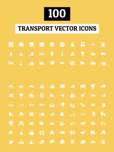 交通图标素材 100 Transport Vector Icons