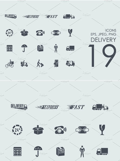 快递图标素材 19 delivery icons
