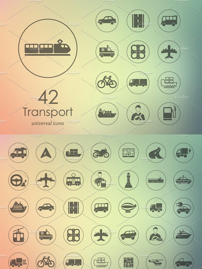 交通图标素材 42 transport icons