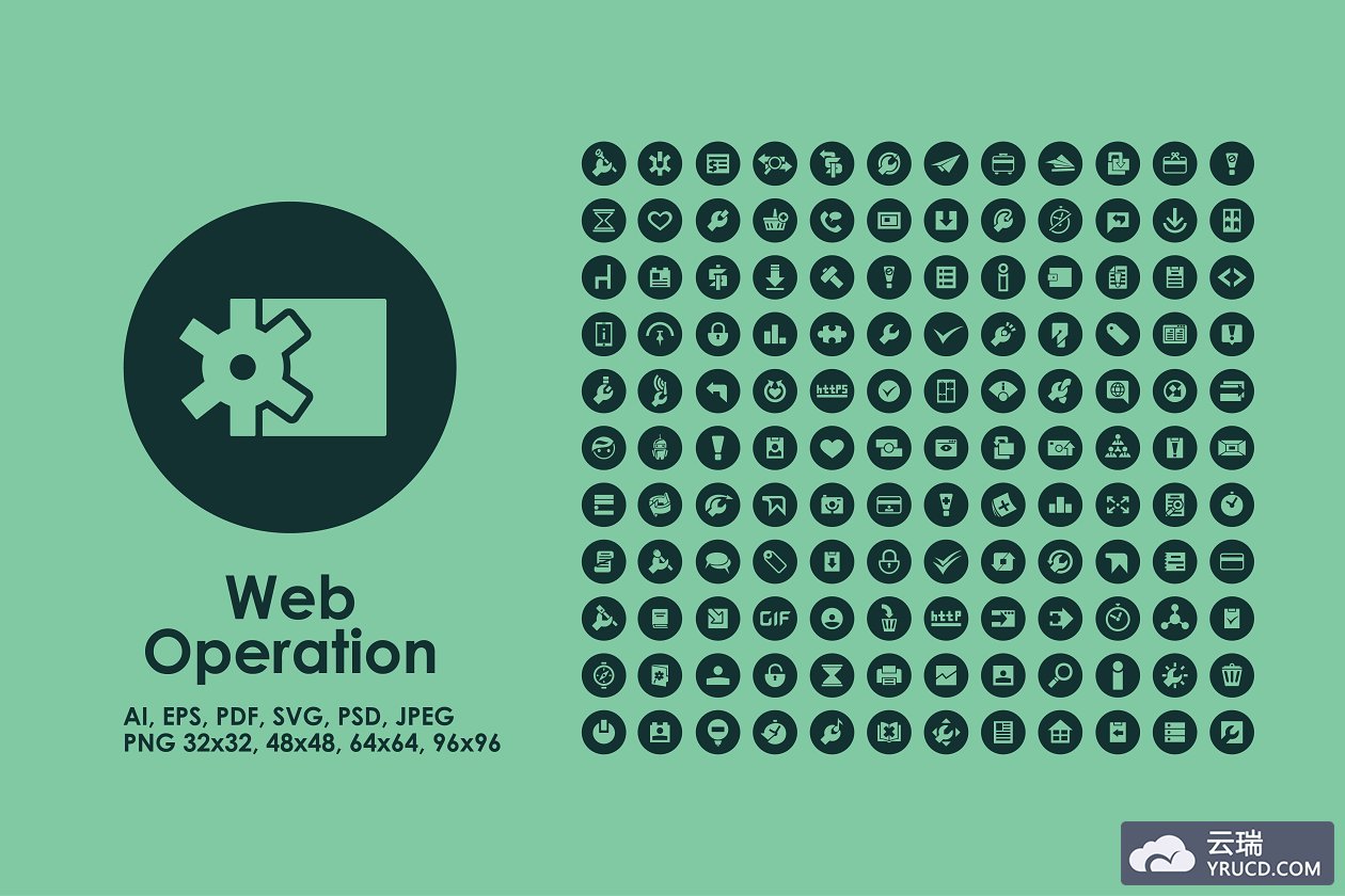 Web操作功能图标素材 Web Operation simple icons