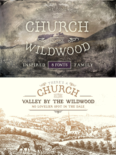 野地教堂字体 Church in the Wildwood Inspired