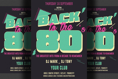 复古海报模板下载 80s Retro Party Flyer Template