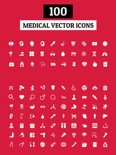 医疗图标素材 100 Medical Vector Icons