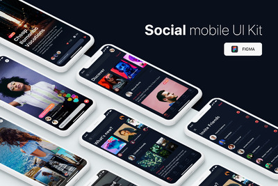 社交移动端APP UI Kit for FIGMA