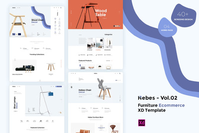 极简主义家具电子商务网页模板下载V02[XD]