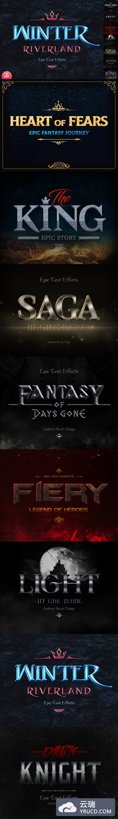 酷炫的电影海报字体特效PS图层样式下载[PSD,ASL]