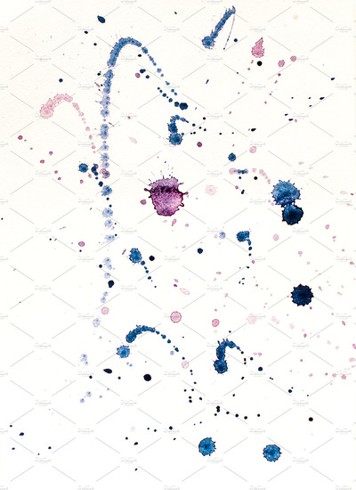 抽象墨点素材插画 Abstract illustration in violet tones