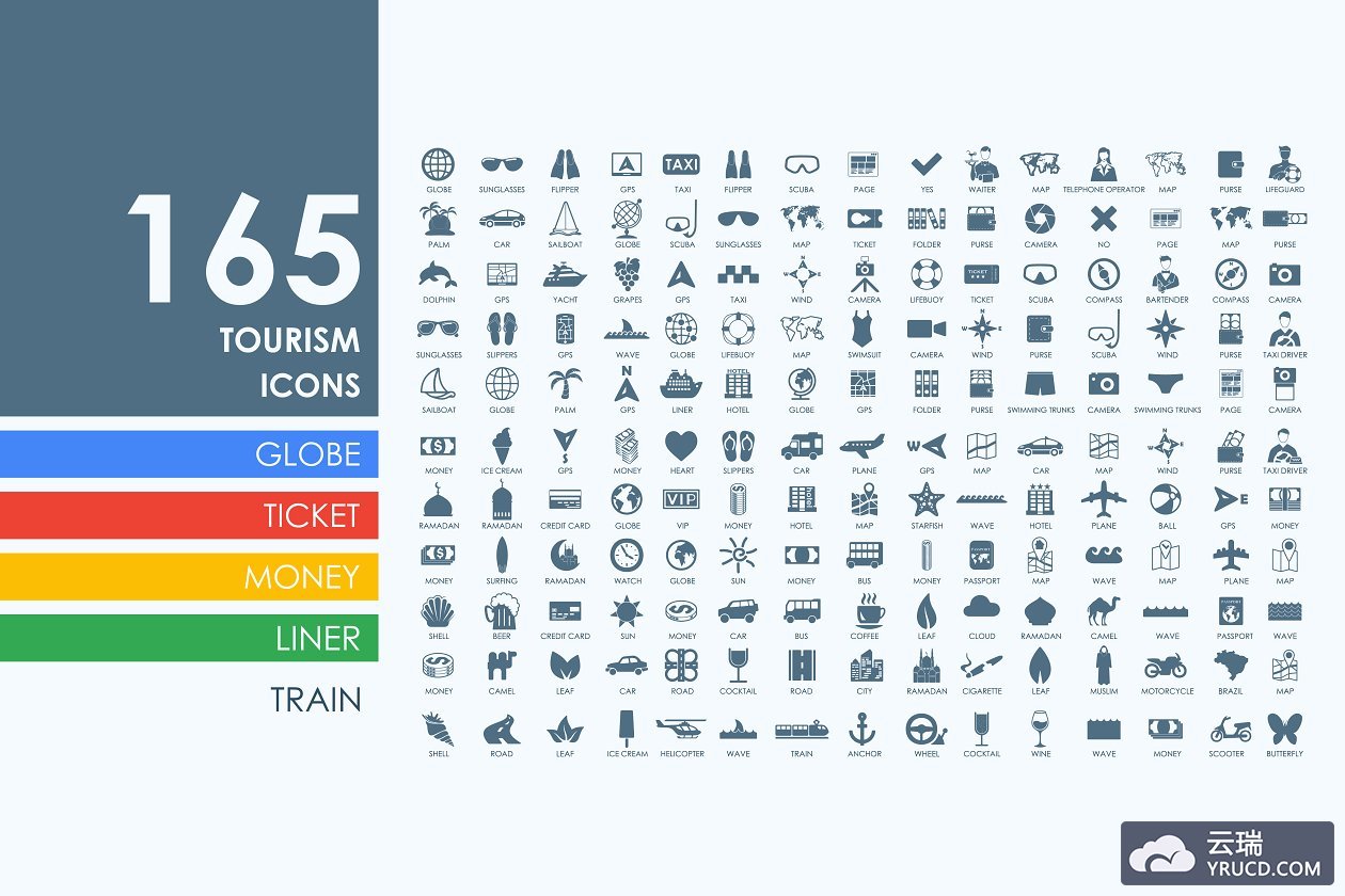 旅行图标素材 165 tourism icons