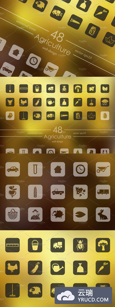 农业矢量图标素材 15 AGRICULTURE icons