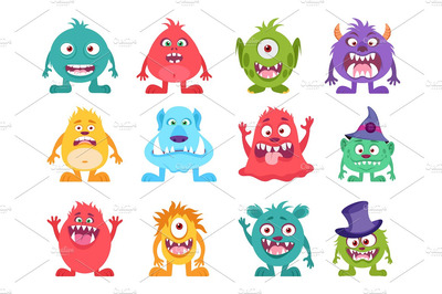 怪兽矢量插画 12 Monsters Illustrations