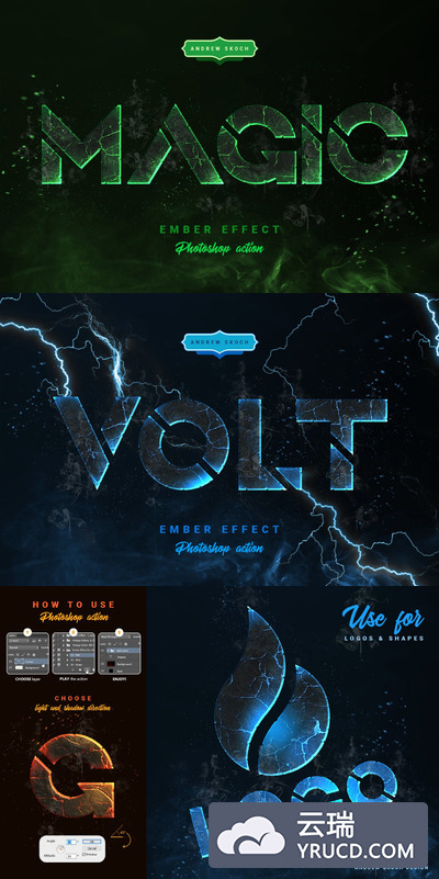 灰烬效果-Photoshop字体特效动作下载[atn]