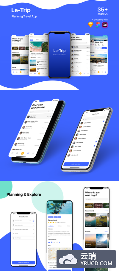 实用的旅行计划工具UI KIT下载[Sketch,fig,XD]