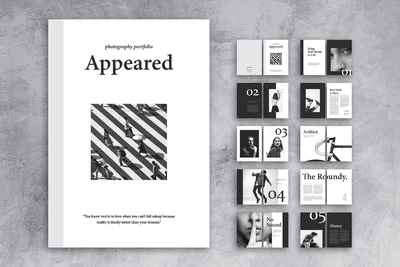 简约时尚高端摄影作品集品牌手册画册房地产楼书杂志设计模板