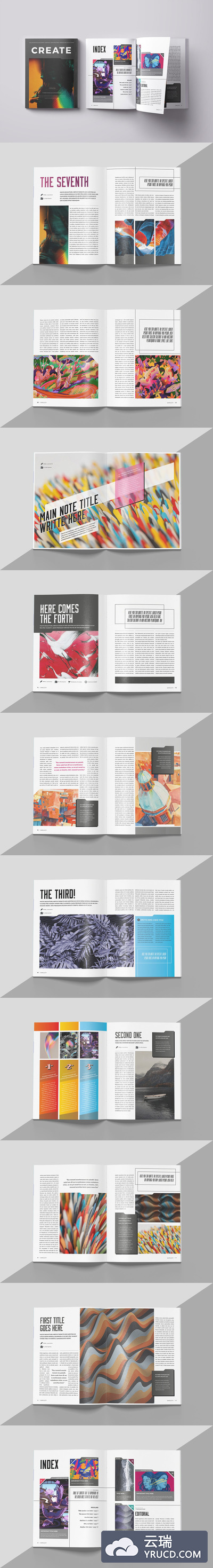 创意艺术类杂志画册设计模板