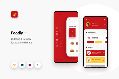 时尚简约高端多用途的高品质外卖APP UI KITS