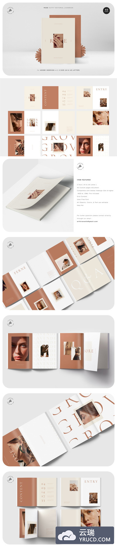 高端时尚的服装杂志画册设计模板[INDD]