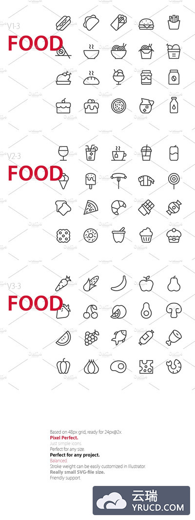 美食图标素材 60 Food UI icons