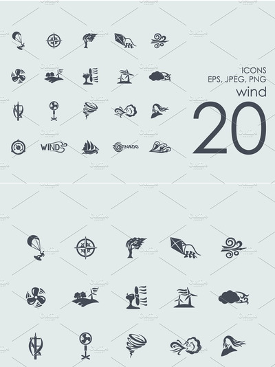 天气图标素材 20 wind icons