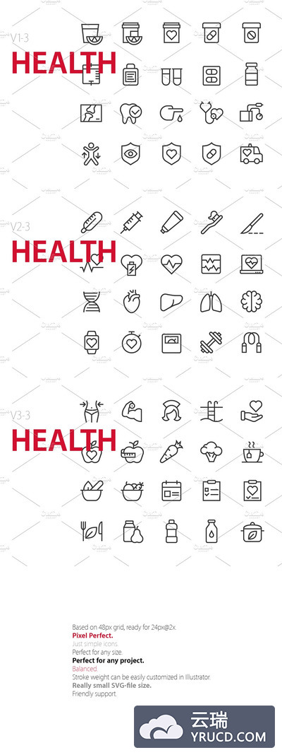 健康UI图标素材 60 Health UI icons