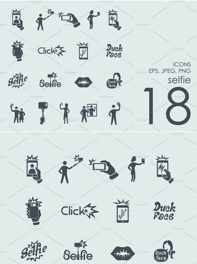 自拍图标素材 18 selfie icons