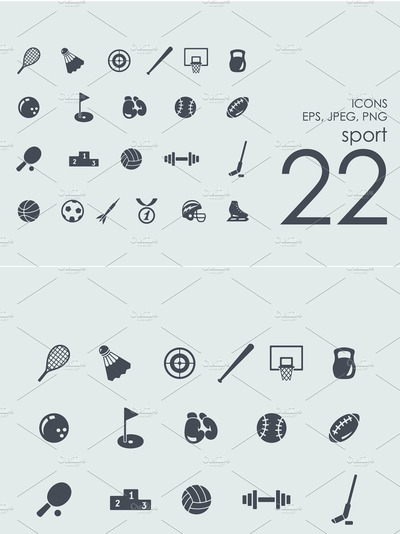 运动器械图标素材 22 sport icons