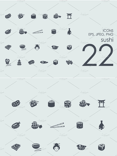 寿司美食图标素材 22 sushi icons