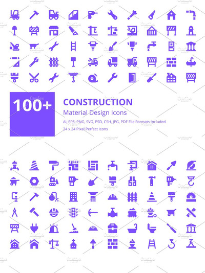 100+建筑材料图标 100+ Construction Material Icons