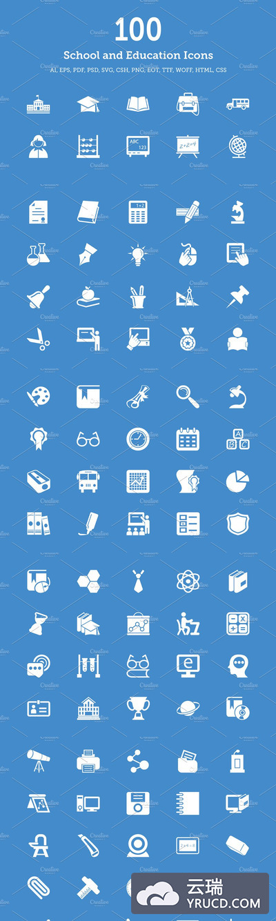 学校教育图标素材 School and Education Vector Icons