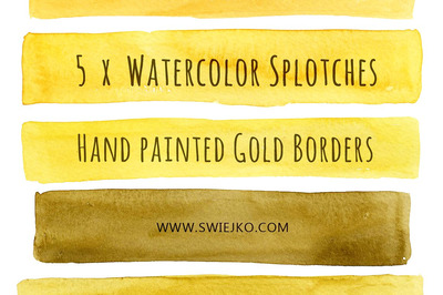 水彩笔痕效果 Watercolor Stripes, Gold