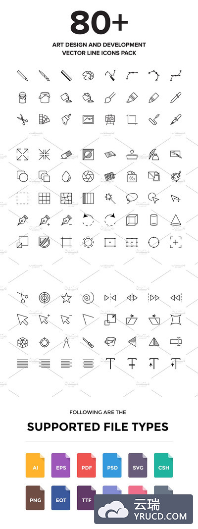 艺术设计和开发图标 Art Design and Development Icons