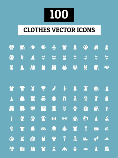 服饰图标素材 100 Clothes Vector Icons