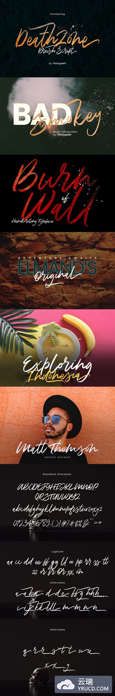 Fonts | 无衬线流畅精美简洁完美手工死亡笔记画笔字体