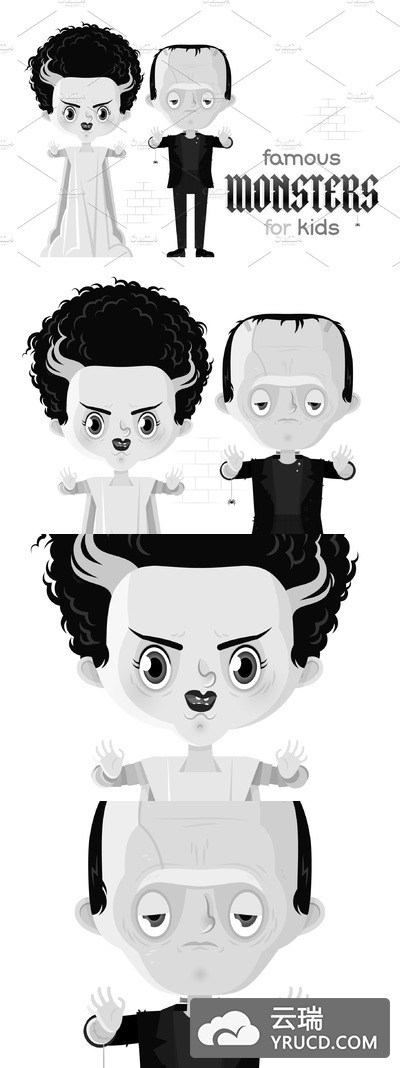 科学怪人和怪物的新娘图标 Bride of Frankenstein and Monster