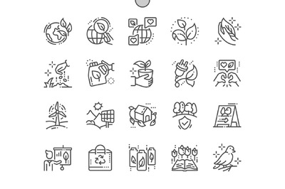能源图标素材 Ecology Line Icons