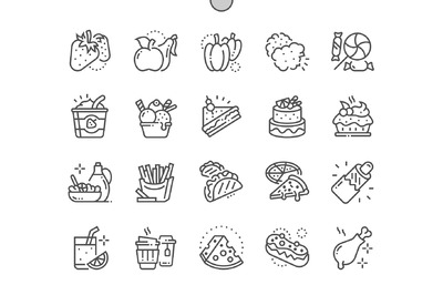 美食图标素材 Food 2 Line Icons