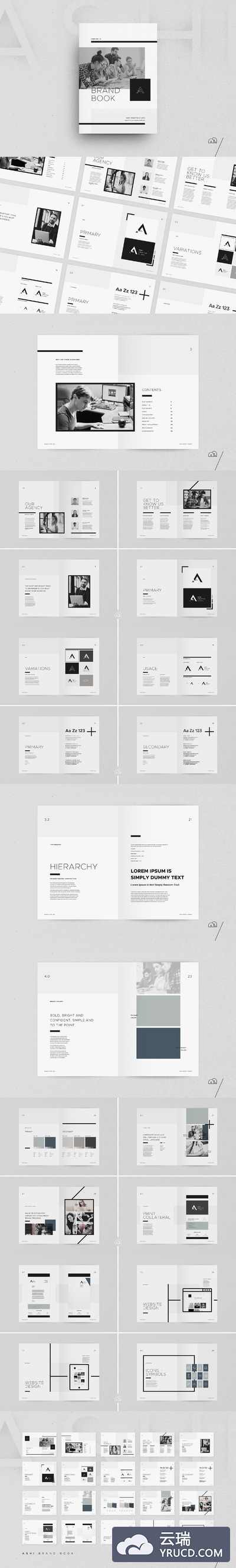 极简主义画册模板 Ashi - Brand Book